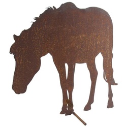 440s Gartenfigur 440s Rost Pferd grasend. Höhe ca. 39cm, (Stück) braun