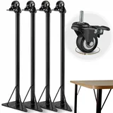 HEIMSTARK Tischbeine 71 cm mit Rollen – Metall 4er Set | Standfest & stabil | Moderne Möbelfüße für Schreibtisch, Esstisch & Arbeitstisch