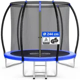 monzana Trampolin 244 x 305 cm inkl. Sicherheitsnetz und Leiter Schwarz