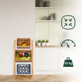 Relaxdays Getränkekistenregal 112 x 58 x 32 cm Natur/Silber