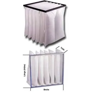Taschenfilter - 6 Taschen - Filterklasse F5 - Polyester - Tiefe 300 mm - Maße 592 x 592 mm