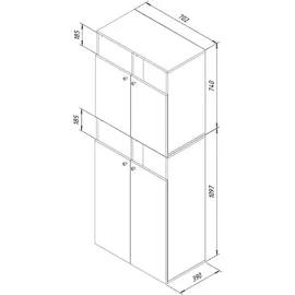 VCM Badezimmerschrank, Klidas, XXL Weiß ca. 81x184x39 cm