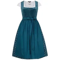 Ramona Lippert Dirndl Samy Samtdirndl Farbe petrol Kleid und Schürze Rocklänge 65 cm grün 44