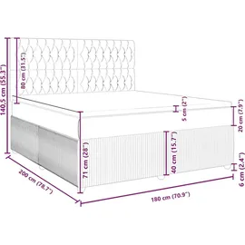 vidaXL Boxspringbett 180 x 200 cm Dunkelgrün