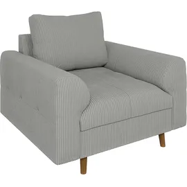 s-style möbel Sessel Zara Cord 72 x 71 x 70 cm Grau mit Kissen