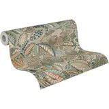 A.S. Création Vliestapete 780255 - Florale Tapete in Grau, Blau - 10,05 m x 0,53 m - Vliestapete Ethno Design