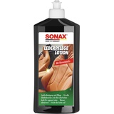 SONAX LederPflegeLotion (500 ml) wasserabweisende Lederpflege mit Bienenwachs für eine sanfte Reinigung und Pflege von Glattleder und Kunstleder | Art-Nr. 02912000