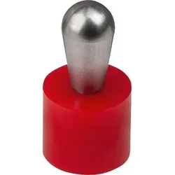 FEDERNDES SEITENDRUCKST. STANDARD FEDERKRAFT D=6, D2=5,9, L1=3,7, KUNSTSTOFF ROT, ABWEICHENDE STIFTFORM,