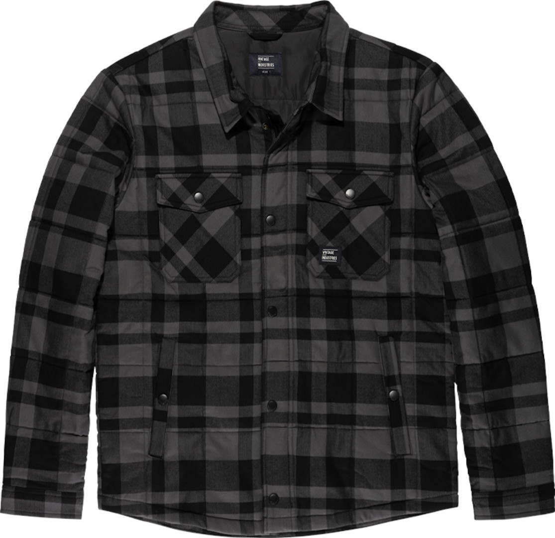 Vintage Industries Square Padded Overhemd, zwart-grijs, 3XL