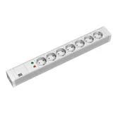 Bachmann 19Zoll Steckdosenleiste 7f PVC 7xSchutz.1xÜSS 333.604