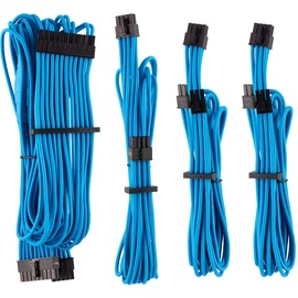 Corsair Premium Sleeved Netzteil Starter-Kabel-Set Typ4 (Generation 4-Serie) Blau