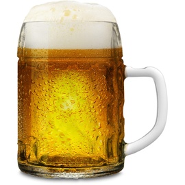 Stölzle Lausitz Bierkrug Kaiser / 6er Set Bierkrüge 0,5 Liter/Stabiler Bier Krug/Biergläser 0,5 Liter aus Soda Lime Glas/Bierseidel 0,5l Spülmaschinengeeignet
