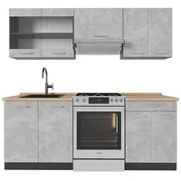 Vicco Küchenzeile R-Line 200 cm Beton/Anthrazit