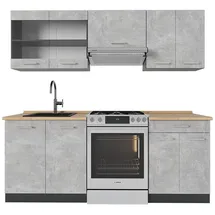 Vicco Küchenzeile R-Line 200 cm Beton/Anthrazit