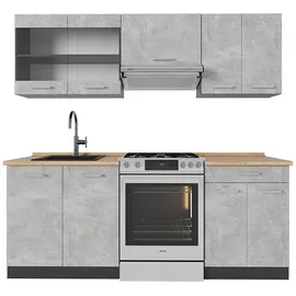 Vicco Küchenzeile R-Line 200 cm Beton/Anthrazit