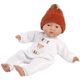 Llorens 1063304 Puppe Cute mit blauen Augen und weichem Körper, Babypuppe inkl. Strampler, Mützchen und Schnuller, 32cm