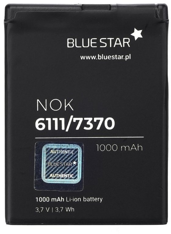 BlueStar Bluestar Akku Ersatz kompatibel mit Nokia 6111 / 7370 / N76 / 2630 / 2760 / N75 / 2600 Classic 1000 mAh Austausch Batterie Accu BL-4B Smartphone-Akku
