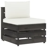 vidaXL Modulares Mittelsofa grau/cremeweiß