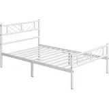 Yaheetech - Metallbett 90 x 190 cm Minimalistischer Bettrahmen mit Kopfteil Gästebett mit Lattenrost für Schlafzimmer Gästezimmer 32cm Höhe unter dem