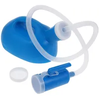 DOITOOL 1 Set tragbare Urinflasche für Herren, Urinal-Drainage-Topf, Auto, Urinflasche mit Schlauch, auslaufsicher, Unisex, Urinflasche mit Handhalter (blau)