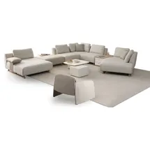 JV moebel Modulares Wohnzimmer-Set U-Form Ecksofa mit passendem Sessel | beige | 397 cm X 75 cm X 327 cm