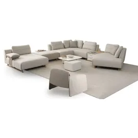 JV moebel Modulares Wohnzimmer-Set U-Form Ecksofa mit passendem Sessel | beige | 397 cm X 75 cm X 327 cm