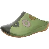 Gemini Damen Pantolette vorne geschlossener Leder Clog Sabot 336062-02, Größe:38 EU, Farbe:Grün - 38