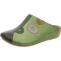 Gemini Damen Pantolette vorne geschlossener Leder Clog Sabot 336062-02, Größe:38 EU, Farbe:Grün - 38