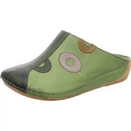 Gemini Damen Pantolette vorne geschlossener Leder Clog Sabot 336062-02, Größe:38 EU, Farbe:Grün - 38