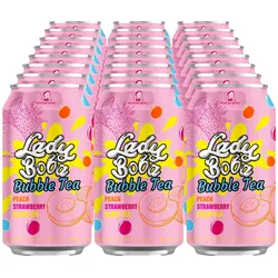 Lady Boba Bubble Tea Pfirsich - Erdbeere Iced Tea 320ml, 24er Pack
