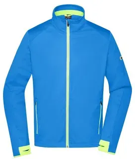 Herren Softshell Sportjacke JN1126, hellblau/hellgelb, Größe L - hellblau - L