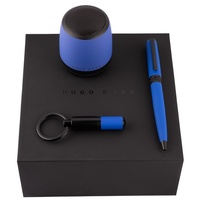Hugo Boss Kugelschreiber Set Gear Matrix Blue mit Schlüsselring & Speaker