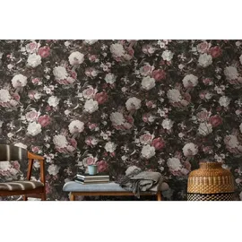 A.S. Création Vliestapete Blumen Schwarz Rot