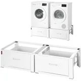 Vevor Waschmaschinen-Untergestell mit Schublade, 290 mm Hoch, Tragkraft 150 kg, Weiß