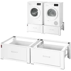 Vevor Waschmaschinen-Untergestell mit Schublade, 290 mm Hoch, Tragkraft 150 kg, Weiß