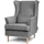 Konsimo Ohrensessel Stralis Webstoff 82 x 108 x 80 cm Grau mit Kissen