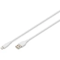 Digitus Lightning Silikon Anschlusskabel, USB-A - Lightning 2m, weiß