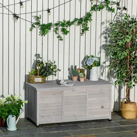 Outsunny Gartenbox, Kissenbox, Aufbewahrungsbox, Aufbewahrungsbox, Gartentruhe, wetterbeständig, Massivholz, 127 x 56 x 60 cm,