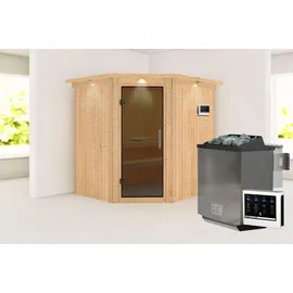 Karibu Siirin inkl. 9 kW Bio-Kombiofen + ext. Steuerung + Dachkranz