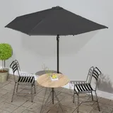 Balkon-sonnenschirm Mit Alu-mast Anthrazit 300x155 Cm Halbrund