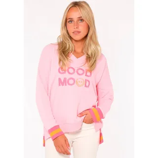 Zwillingsherz »Dana«, mit "Good Mood"-Schriftzug und neonfarbenen Bündchen Zwillingsherz rosa S/M,