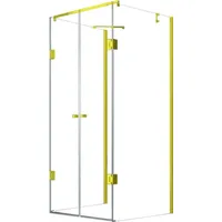 Glaszentrum Hagen Ares U-Duschkabine mit Drehtür rechts 75 x 80 cm gold/ESG