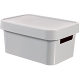 Dajar Curver Aufbewahrungsbox mit Deckel 4,5L in Plastik 26.8 x 18.6 x 12.4 cm, hellgrau