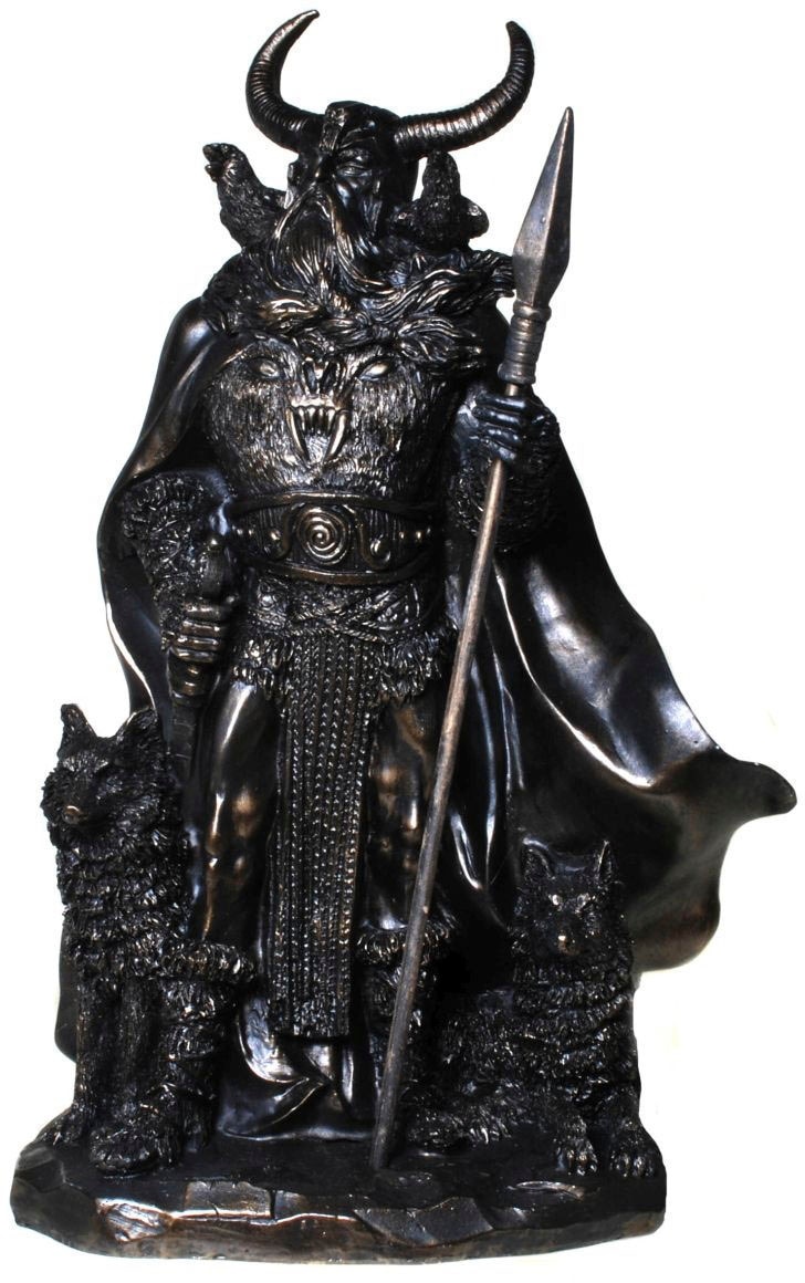 Fantasy-Figur »Figur Odin«, 82404269-0 bronzefarben B/H/T: 23 cm x 36 cm x 15 cm