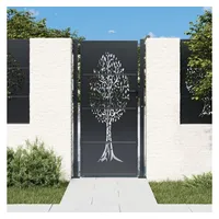 vidaXL Gartentor Anthrazit 105x180 cm Stahl Baum-Design