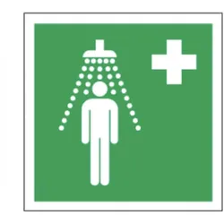 Rettungsschild als Symbol Notdusche nach ISO 7010