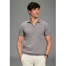 Bruno Banani Henleyshirt schmale Passform, Kurzarm, V-Ausschnitt und Polokragen, unifarben schwarz XL (56/58)