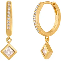 Cai Creolen CAÏ gelb vergoldet 925 Sterling Silber Zirkonia
