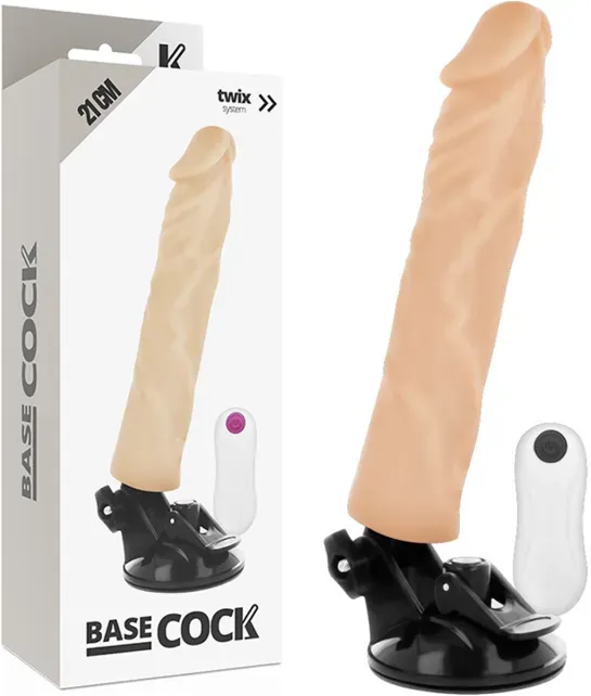 BASECOCK - Realistischer Vibrator mit Fernbedienung Naturweiß, 21 cm Ø 4 cm - Natur
