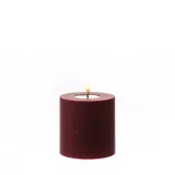 Deluxe Homeart LED Stumpenkerze MIA - Kunststoff - realistische 3D Flamme - H: 10cm - f. Außen - bordeaux/dunkelrot